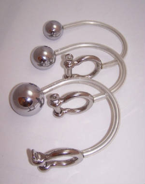 steel cock ring with butt plug and urethral penis pin